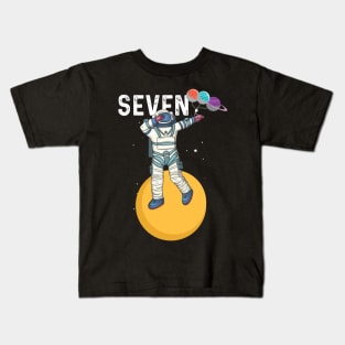 Kids 7 Years Old Outer Space 7th Birthday Gift Kids T-Shirt